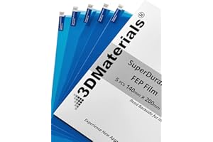‎3DMATERIALS SuperDurable, härteste FEP-Folie mit 125 µm (140mm x 200mm) Aller Zeiten, 5-mal widerstandsfähiger als alle Anderen Marken, 5 Blätter mit PET-Folie laminiert für eine Lange Lebensdauer