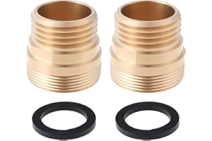 Briny River 2 Pezzi Adattatore Per Rubinetto In Ottone Da M24 Maschio M22 Femmina A Filettatura Da 1/2" Adatto Per L'irrigazione Del Giardino