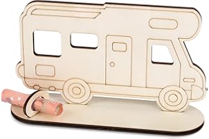 HOLDLEAF Wohnwagen Geburtstag Geldgeschenk Holz,Originelle Geburtstag Holz,Geldgeschenk Sparbüchsen,Reisekasse Geschenke für Frauen, Männer