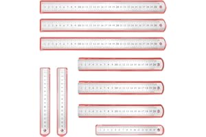 Corsehild 9 PCS Stainless Steel Ruler 12" 8" 6" Metal Ruler Precision Engineering Ruler Metric Imperial Dual Marking Rulers Straight Edge Measuring Tool Set for Measuring Drawing (15cm 20cm 30cm)