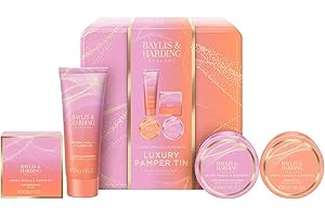 Baylis & Harding Jojoba, Vanilla & Almond Oil Luxury Pamper Tin Gift Set - Vegan Friendly