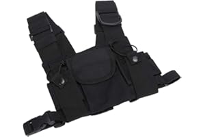 TOSUNY Walkie Talkie torba na klatkę piersiową z uprzężą przednia torba dwudrożny pokrowiec na radio do walki i wojska, regulowany pasek na ramię, nadaje się na policję, warsztat produkcyjny, plac budowy