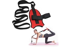 TUXUZAL Cinturón de Estiramiento de Ligamentos de Yoga, Banda de Estiramiento de Fitness para Terapia Física Rehabilitación Pilates Danza Gimnasia Entrenamiento de Piernas（Rojo）