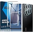 KONEE Vetro Temperato Compatibile con Huawei P50 Pro + 2 Fotocamera Pellicola Protettiva 【1 + 2 Pezzi】, [ Anti Graffio, Durez