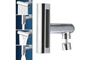 PIPICAT Embout de robinet pour évier de cuisine avec fonction 4 en 1, joint universel pour cuisine et salle de bain - Débit d'eau confortable et protection anti-éclaboussures