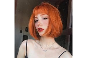 FASHION IDOL Bob Peluca de Cabello Humano con Flequillo para Mujeres Negras Pelo Liso Corto 25CM Natural Negro Sin Pegamento Hecho a Máquina Pelucas Bob Cortas