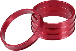 A ABSOPRO anellos centrici per Cerchi Auto OD 73.1mm a ID 66.1mm anellos centrici per Cerchi in Lega di Alluminio Rossi (Set di 4)