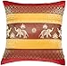 Produktbild Avarada Kissenhülle, gestreift, Elefanten-Motiv mit Sonne, 40 x 40 cm, Rot/Gelb