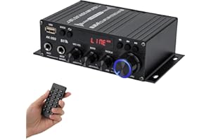 NAMYOPRCE Bluetooth 5.0 Audio Home Amplificador AK-390 400W+400W 2.0 CH HiFi Stereo Amp Receiver con USB, SD, AUX, telecomando, Antena FM per Auto casa Speaker Bar Party