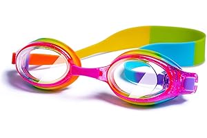 iToobe Swim Goggles, Anti-Fog Leak Proof Kids Swimming Goggles Flexible Nose Bridge Wide View Swim Glasses with Portable Case for Children Teens Girls