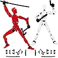 TOGETDREAM 2 x T13 Action Figure T13 Action Figure with Multiple Joints Mobile Multi-Jointed Lucky 13 Action Figures 3D Printing Mobile Characters with Multiple Joints Robot Action Figure (Red &
