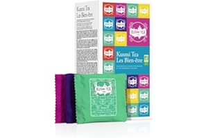 Kusmi Tea - Coffret "Les Bien-Être" - Assortiment de Thés Bio - Idée Cadeau Homme et Femme - Thé Vert, Thé Detox et Infusion - Fabriqué en France - 24 Sachets, Sélection de 6 Recettes Iconiques