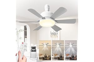 OMUIETIO 46cm Ceiling Fan Light Bulb Bayonet Fitting, Ceilings Fans with Light & Remote Control, Ceiling Fans Lights Dimmable