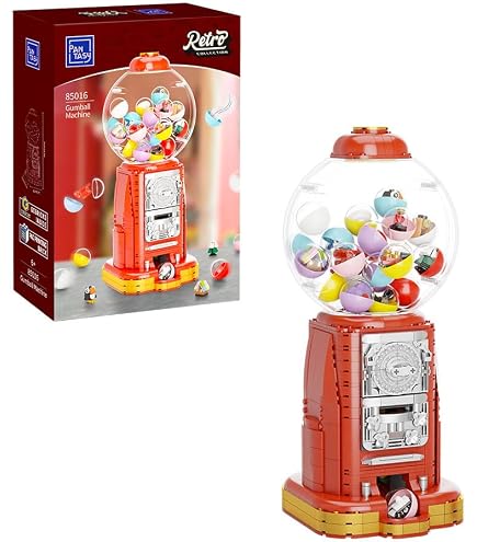PANTASY – Kit Construction Jukebox Rétro – Fonction Pièce – Son Et Lumières – 4 Disques – 2 Modules Cachés – Mini Figurine – ABS – Pile LR44
