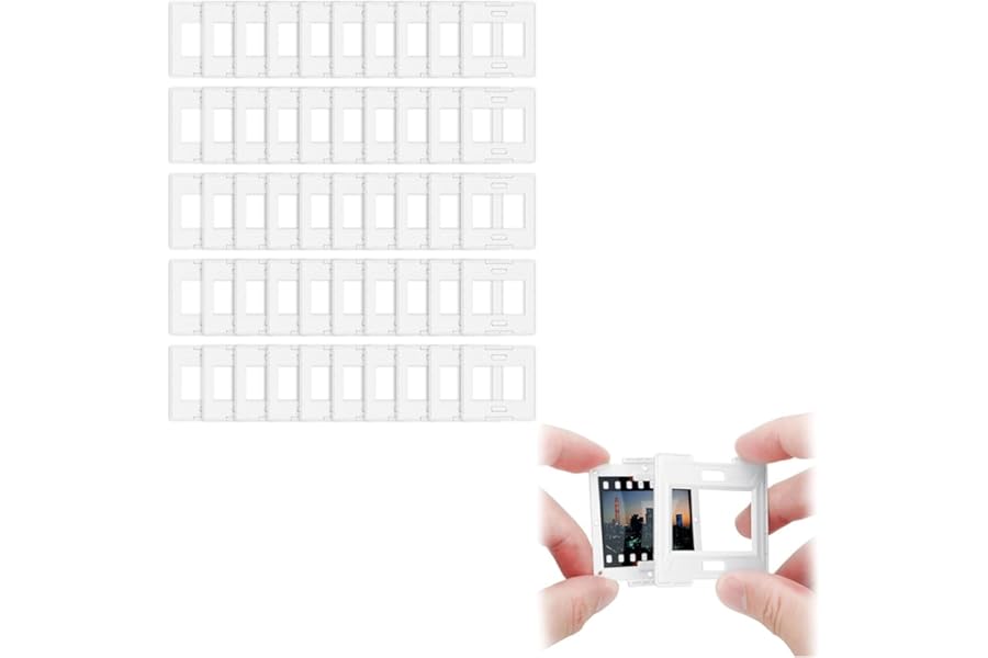 35mm Slide Film Mounts 100pcs with Snap-in Design & Precisely Position, 50 Pairs Premium Scanning Accessories, Worked Well with Most Projectors Scanners Viewer Light Boxes Film Storage Devices