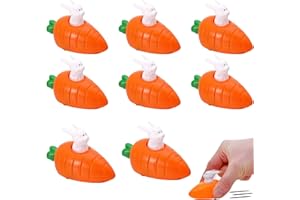 DONGSZQ Hasen Spielzeugauto Kinder, 8 Stück Aufziehspielzeug Hasen mit Karotte, Osterhasen mit Karotten, Perfekt als Ostergeschenk an Ostern für Kinder
