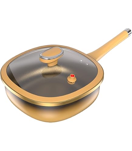 Poêle à Frire Antiadhésive Titane 30 Cm Avec Couvercle - Compatible Induction, Idéale Maison Et Camping