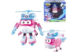 Super Wings Dizzy Deluxe Transforming, 2 Modi Roboter Deformation Flugzeug Action-Figuren Anime-Spielzeug für 3+ Jahre alte Jungen Mädchen w/Lights & Sounds, 6"