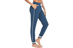Terecey Pantalon Jogging Femme avec 2 Poches Pantalon Sport Femme en Coton Bas Survetement Femme Confortable Bas de Jogging Femme Pantalon Femme Taille Elastique