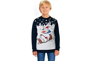 SAANS247 Boys Girls Kids Children Unisex Christmas Xmas Knitted Novelty, Retro, Elf, Football Jumper Sweater