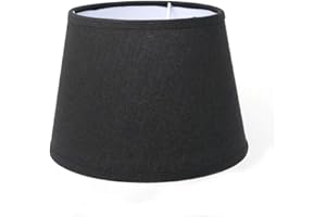 B & S Lampenschirm rund aus Stoff H 13 x Ø 18 cm für Tisch - Stehlampen (schwarz)