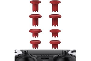 eXtremeRate ThumbsGear Levette Analogiche per ps5 Edge Controller,Analogici Intercambiabili Thumbstick Ricambio per ps5 Edge Joystick(Senza Base di Levette)-4 Altezze-Carminio