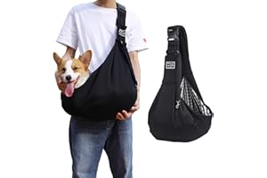 GegXcn Puppy Sling Carrier, Puppy Carrier Sling, Adjustable Shoulder Strap, Soft Comfortable, Maximum Weight of 6.5 kg, for Outdoor Walking Travel Shopping, for Small and Medium Dog Cat