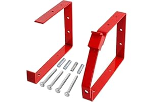 SPARES2GO Universal Lockable Wall Ladder Storage Rack Brackets (Red)