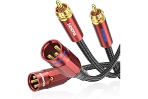 SOUNDFAM Dual Cinch auf XLR Kabel, Premium 2RCA-Stecker auf 2XLR-Stecker Stereo Audio Verbindungs Kabel - 5M
