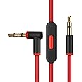 Earla Tech Replacement Audio Cable Cord Wire with in-line Microphone and Control for Beats by Dr Dre Headphones Solo/Studio/Pro/Detox/Wireless/Mixr/Executive/Pill (Black+red)