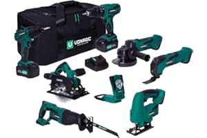 VONROC Set di attrezzi a batteria VPOWER 20V (7 attrezzi, 2 batterie 4Ah)
