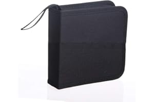 Losuya 40 Stück CD DVD Discs Aufbewahrungstasche mit Reißverschluss Oxford Handtaschen (Black)