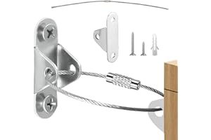 HIOIP 12Pcs (6Sets) Furniture Wall Anchor for Baby Proofing Anti Tip Metal Furniture Straps for Pet Protecting Wardrobe Wall Safety Fixing Anti-Shedding for Secure Bookshelf TV Cabinet Cupboard Flower Stand