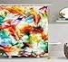 Produktbild Feather House Decor Shower Curtain, Psychedelic Blurry Mix Feathers Pure Energy of Love and Life Wing Art Icons, Fabric Bathroom Decor Set with Hooks, 60 * 72inch Extra Long, Multi