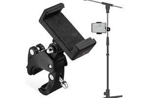 IBASENICE Soporte De MicróFono Y TeléFono Ajustable 180° Con Clip Para Bicicleta, DiseñO Compacto Y Duradero, Ideal Para GrabacióN Y Streaming