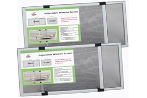 FLYZZZ Expandable Window Screens (10" H x 19" - 36" W) 2Packs Adjustable Window Screen, Replacement Window Screen for Window, Window Mesh Screen, Window Net Screen