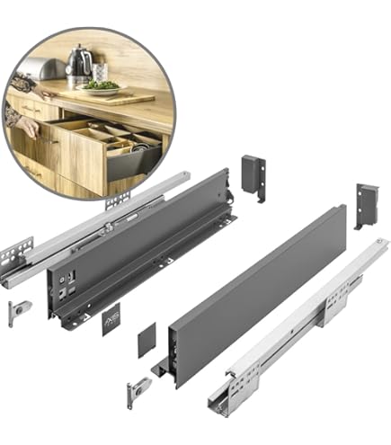 GTV AXIS PRO Ladegarnituur met volledig uittrekbaar en geïntegreerde demping, wit, belastbaar tot 40 kg, softclose, softclose, vrije toegang, breedte 500