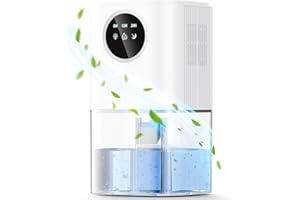 GUONG Dehumidifiers for Home, 1.8L Dehumidifier, Portable Ultra Quiet Auto Shut Off, 8/12/24H Timer Dehumidifiers for Drying Clothes, Bedroom, Bathroom, Wardrobe（White）
