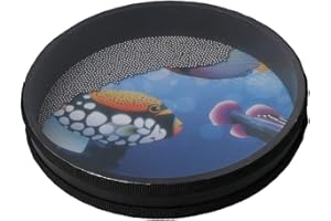 BQLZR Tambour océanique 253 mm - Instrument de percussion à la main - Vague - Son de mer - Avec patin de poisson