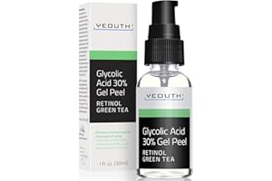YEOUTH Peeling Ácido Glicólico 30% Cuidado Facial Profesional con Retinol y Té Verde, Exfoliante Facial Skin Care Mujer y Hombres 30ml
