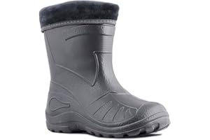 Kolma Ultra Light EVA Kids Girls Wellington Boots Rainy Snow Wellies Red Very Warm Liners