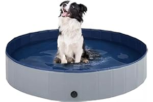 ECHDEN Piscine Pliable pour Chien,80 * 20CM Piscine pour Grands et Petits Chiens,Pliable en PVC Bassin pour Chiens,Baignoire pour Chien Intérieur (Gris)