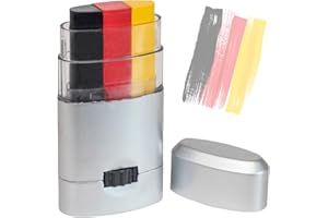 ‎FESTIFUN 3x Schminkstift Fanartikel Deutschland Schminke schwarz, rot, gelb (Gold), als Deko, Dekoration, Partydeko für Fußball, Fußball Europameisterschaft 2024