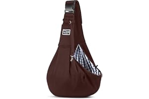 FLOVIPPET Transportín para Perros, Bolso Bandolera para Mascotas sin Manos para Gatos y Perros Pequeños, con Correa de Hombro Ajustable, Bolsa de Malla Transpirable para Exterior (Marrón)