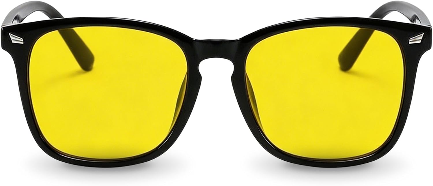 Primora Goods Gafas Bloqueo Luz Azul Hombre y Mujer – Lentes Amarillas Antirreflejo para Pantallas y Conducción Nocturna – Reduce Fatiga Visual, Deslumbramiento y Mejora la Claridad