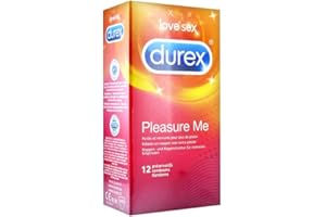Durex Pleasure Me Ribbed and Dotted Condoms (Pack of 12),Clear