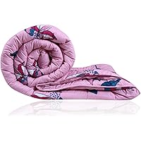 Decoforia Lotus Microfiber Reversible Quilt Blanket AC Comforter, Single, 120 GSM, Pink