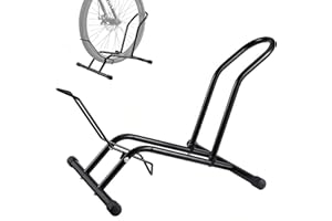 KIUIOM Supporto per Cavalletto Autoportante,Portabici da Terra,Cavalletto Autoportante per Bicicletta,Bike Stand,Cavalletto Supporto Parcheggio Bici,Adatto per Uso Interno o Estern,Nero