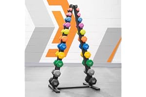 METIS Dumbbell Tree Rack [3 Sizes] - 3 Tier, 6 Tier & 11 Tier Dumbbell Stand Options | Rack Only or Chrome/Neoprene/Hex Dumbbell Sets Included | Dumbbell Rack