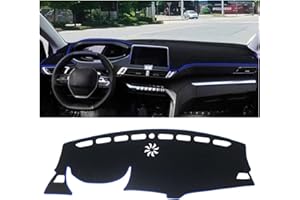 VETJMUA Auto Armaturenbrett Abdeckung Für Peugeot 3008 5008 GT Hybrid 2016 2017 2018 2019 2020 2021 2022 2023 Auto Dashboard Matte Sonnenschutz Abdeckung Pad Zubehör(LHD Blue Side)